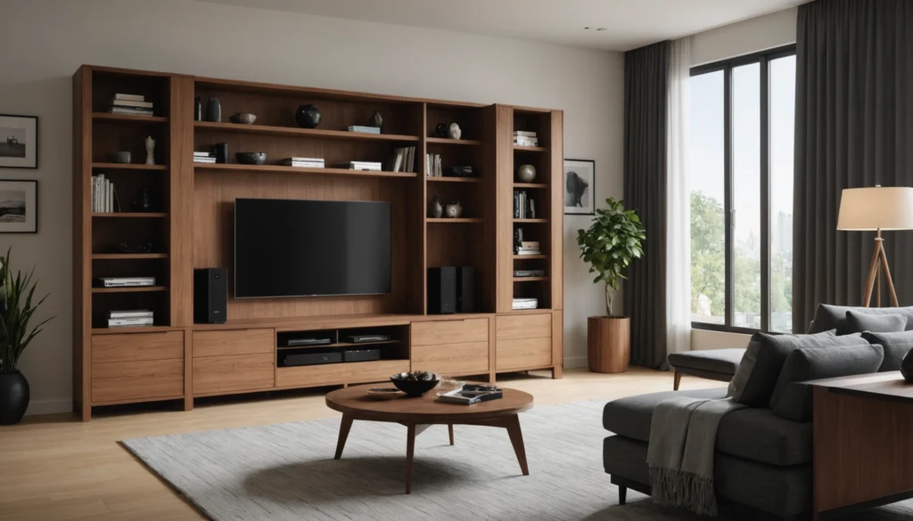 télé encastrée dans une armoire